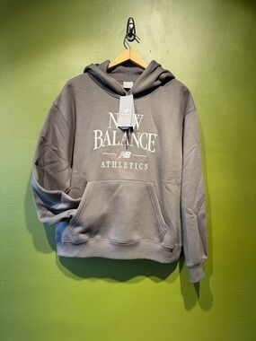 New Balance Men's Gray Crewneck Hoodie with Athletics Logo NWT